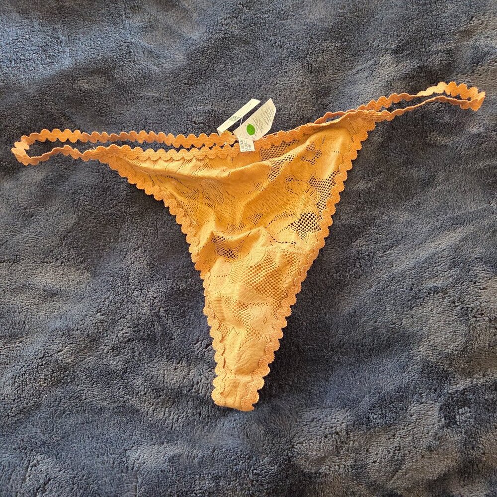 Aerie nude lace sexy G-string panties size L